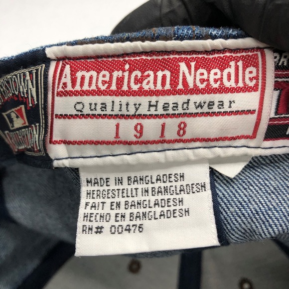 Vintage Atlanta Braves Hat Cap Fitted Mens 7 5/8 Blue Brown MLB Baseball 90s - Picture 7 of 9